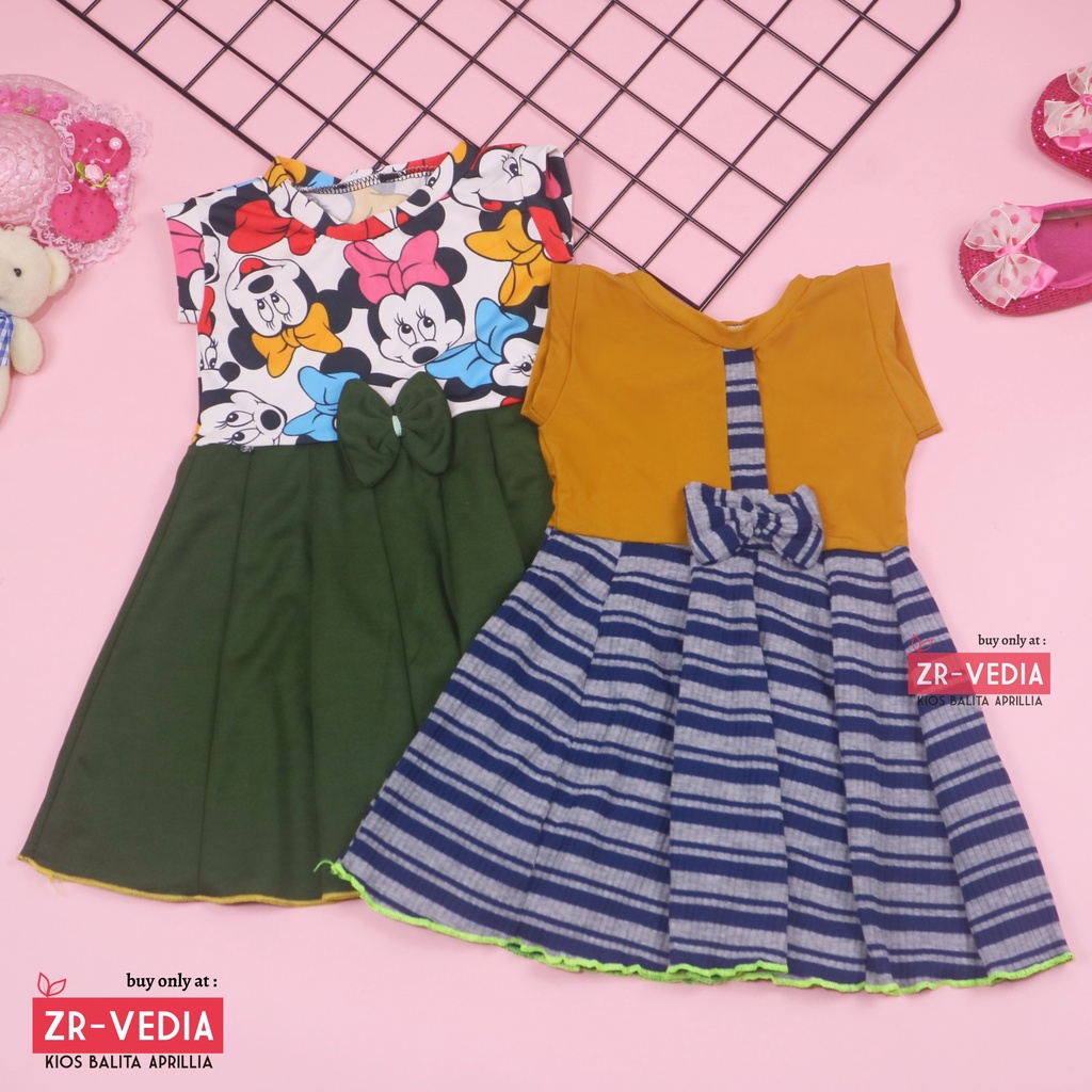 Dress Melody uk Bayi - 6 Tahun / Dres Baby Yukensi  Baju Anak Perempuan Casual Gaun Pesta Polos Kiosbalitaaprillia