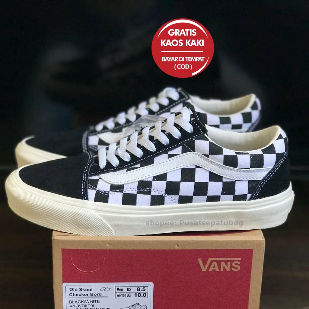 Obral 100% Premium Vans Oldskool OG Checkerboard Black White