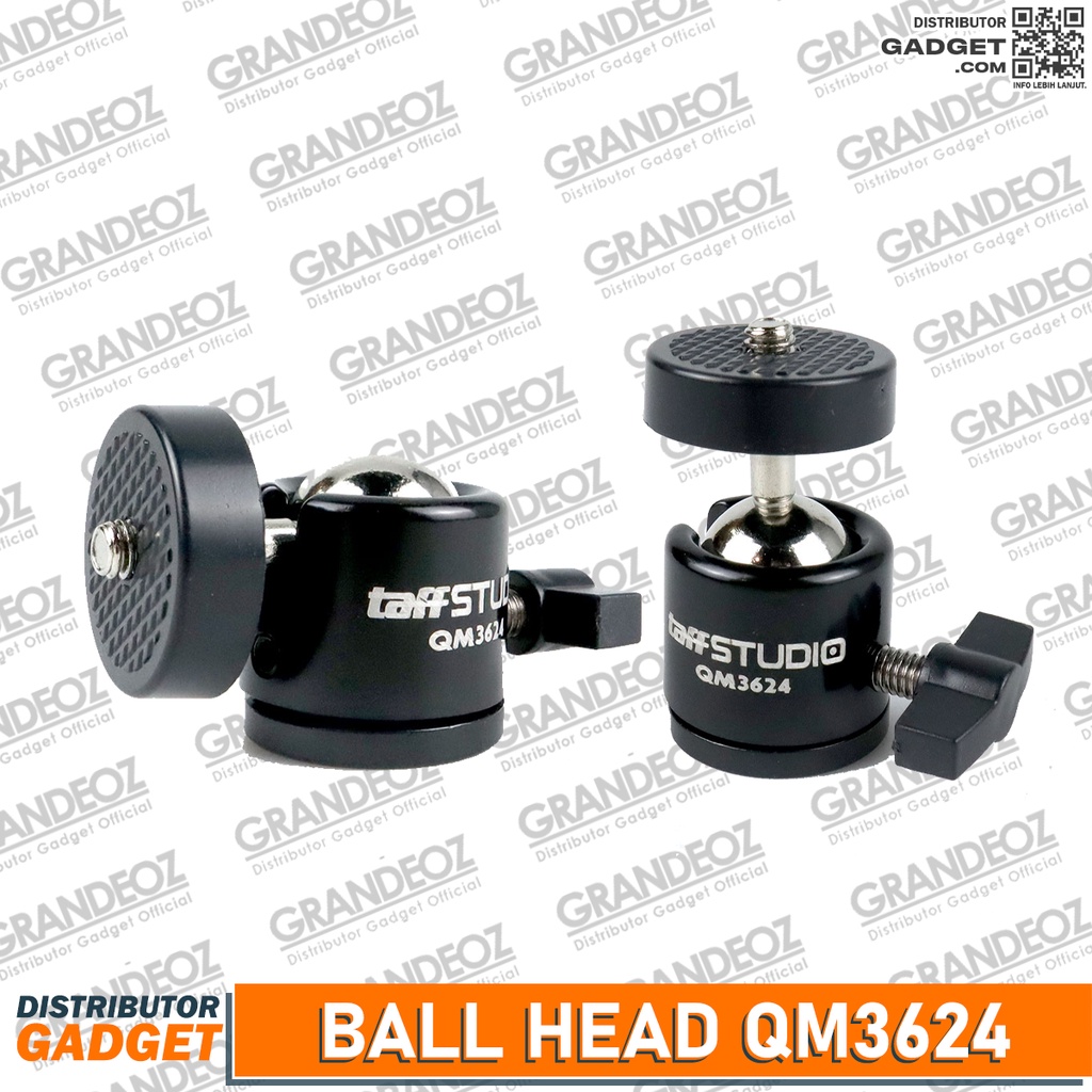 Ball Head 360 Besar Holder Tripod Kamera DSLR Swivel 1/4 Screw Baut QM3624 Ballhead Rotasi Quick Rel