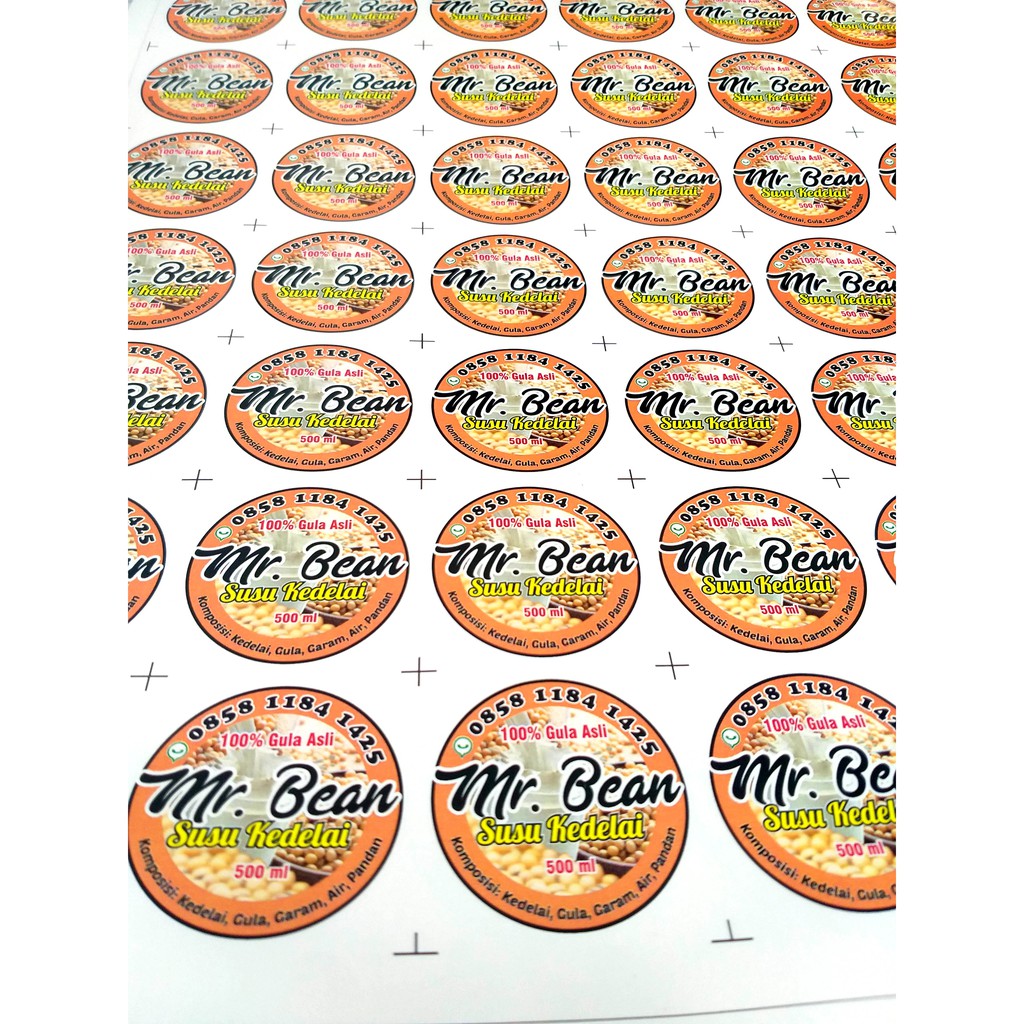 

Stiker Label makanan print+cutting