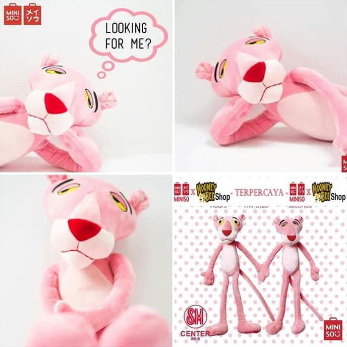 pink panther plush miniso