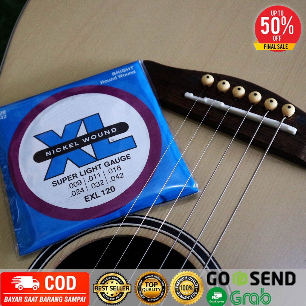 Senar Gitar Akustik atau Akustik Elektrik XL 0.09 (biru)