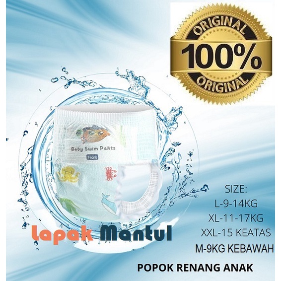 LM-0030 Popok Celana Renang Anak Bayi Batita Balita Tahan Air Sekali Pakai Baby Swim Diapers