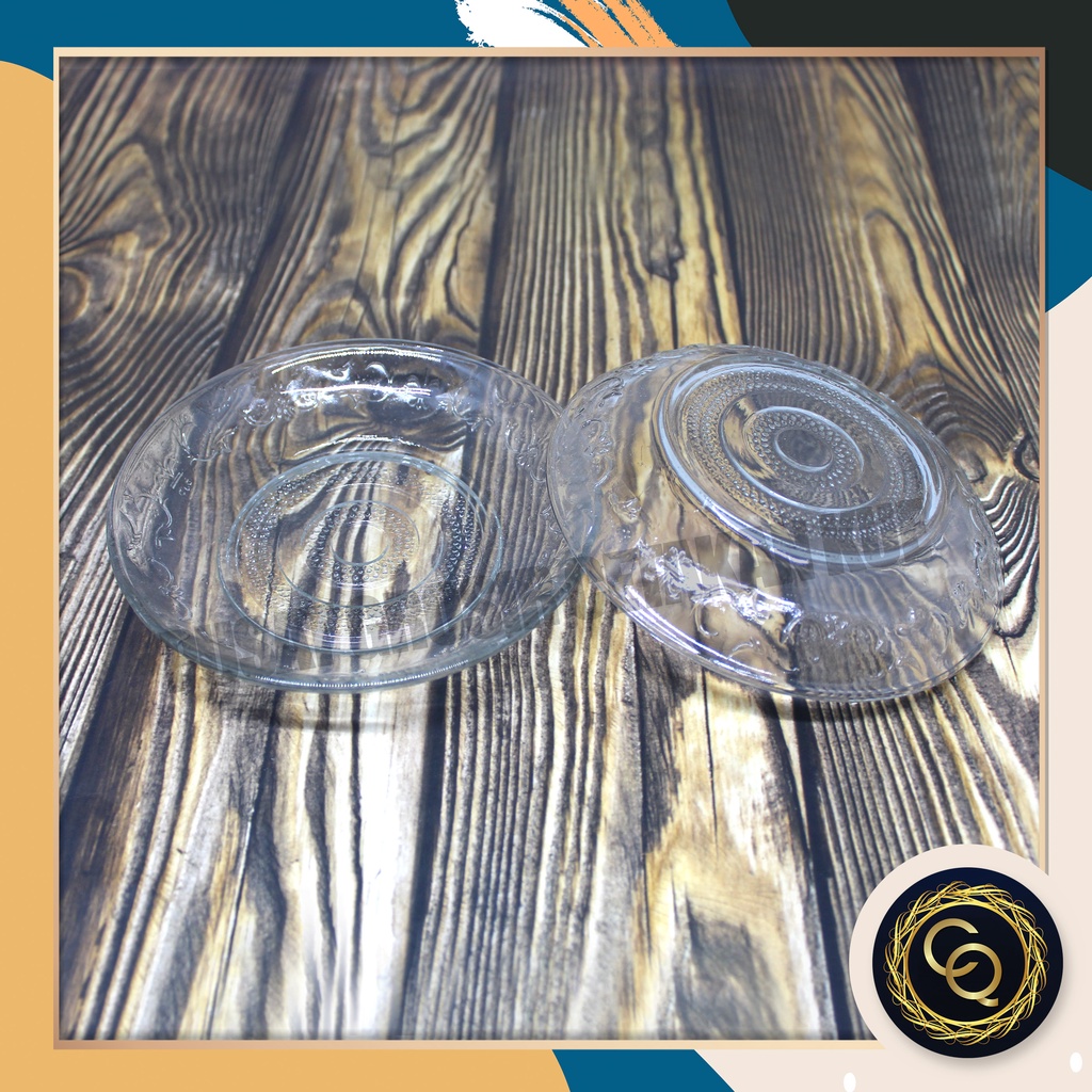 Lepek cangkir Kopi bening / lepek kaca kecil . per pcs