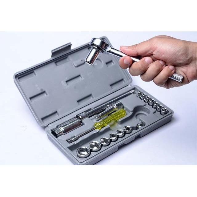 KUNCI SOK 40 PCS SOCK WRENCH TOOLS KIT KOMBINASI MOTOR MOBIL PAS RING KUMPLIT L SHOCK SET SHOK-3