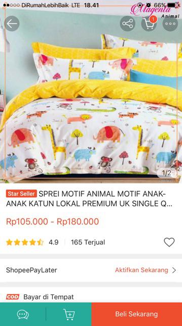  SPREI  MOTIF  ANIMAL  MOTIF  ANAK ANAK KATUN LOKAL PREMIUM UK 