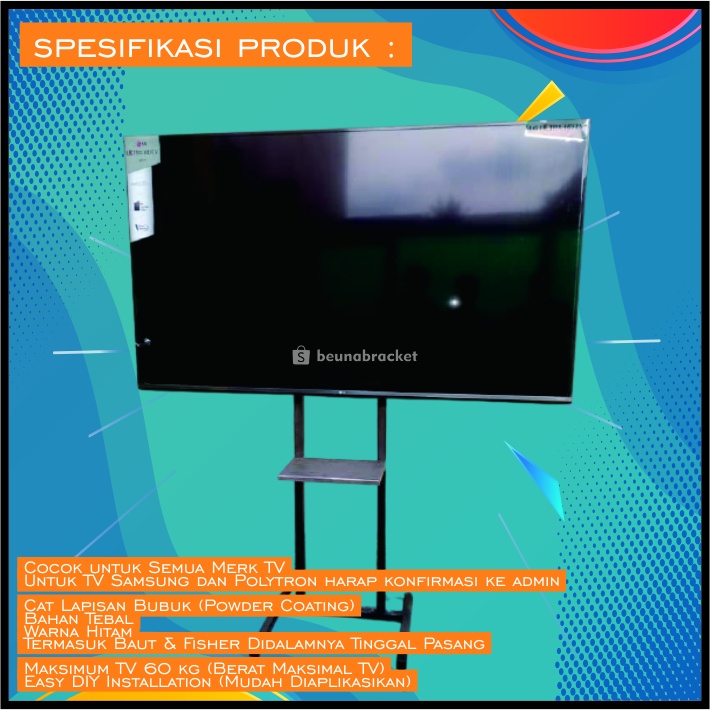 Bracket TV Standing 32 55 50 43 42 40 24 65 60 17 14 Inch Dijamin Cocok LED LCD Plasma 14 - 60 In Universal Breket TV Briket TV Braket TV Standing TV Stand TV Kaki TV Gantungan TV Tembok Tempelan TV Dinding BB1 Holo Roda