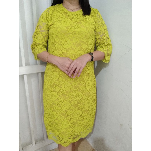 SALE... SALE... SALE DRESS bahan brokat lengan lurus