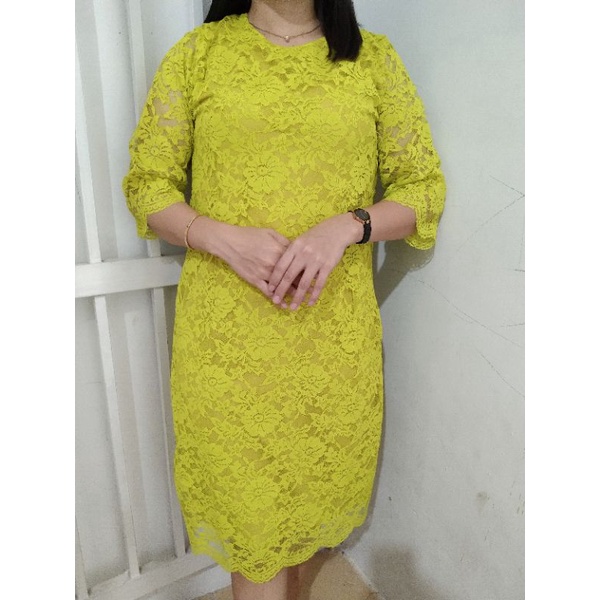 SALE... SALE... SALE DRESS bahan brokat lengan lurus