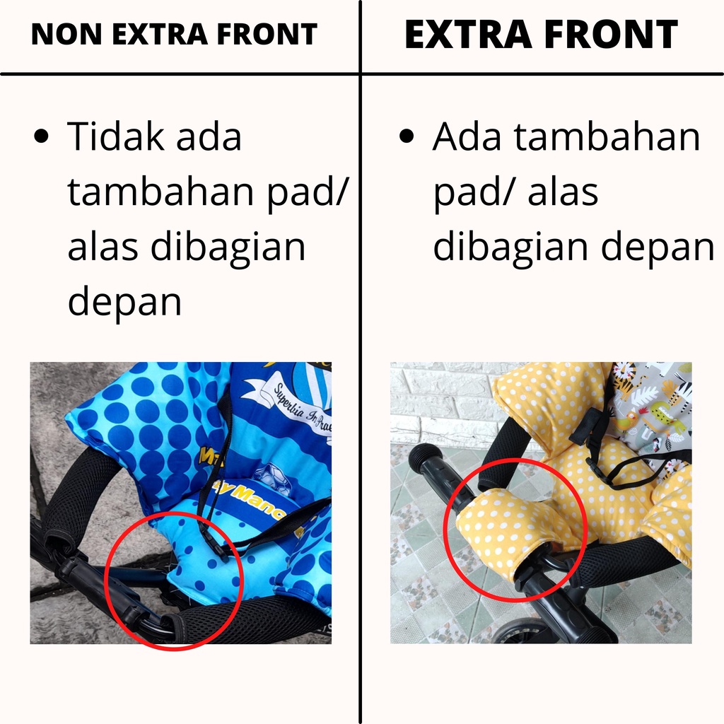 EXTRA FRONT Trike Pad T3 CVC / Trike Pad T3 Extra Front CVC alas kereta dorong bayi Akachan