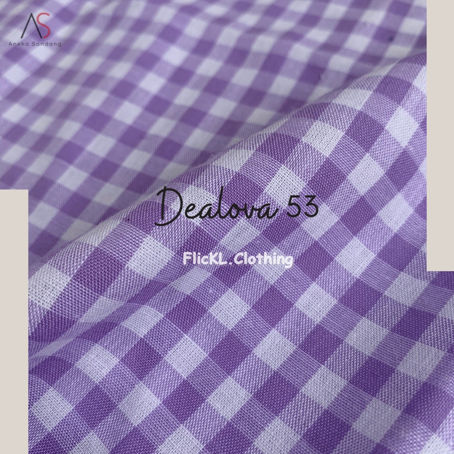 Bahan Kain Dealova 53 Motif Kotak Kotak Kecil Katun Motif Catur Eceran