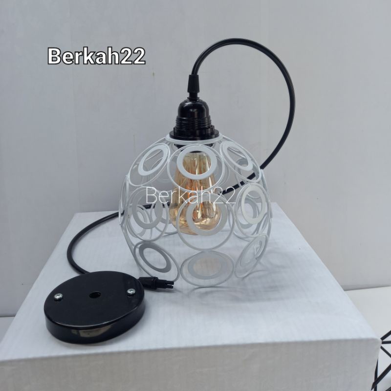 Lampu gantung plafon warna putih / Lampu hias gantung minimalis / Lampu gantung modern / Kap Lampu h