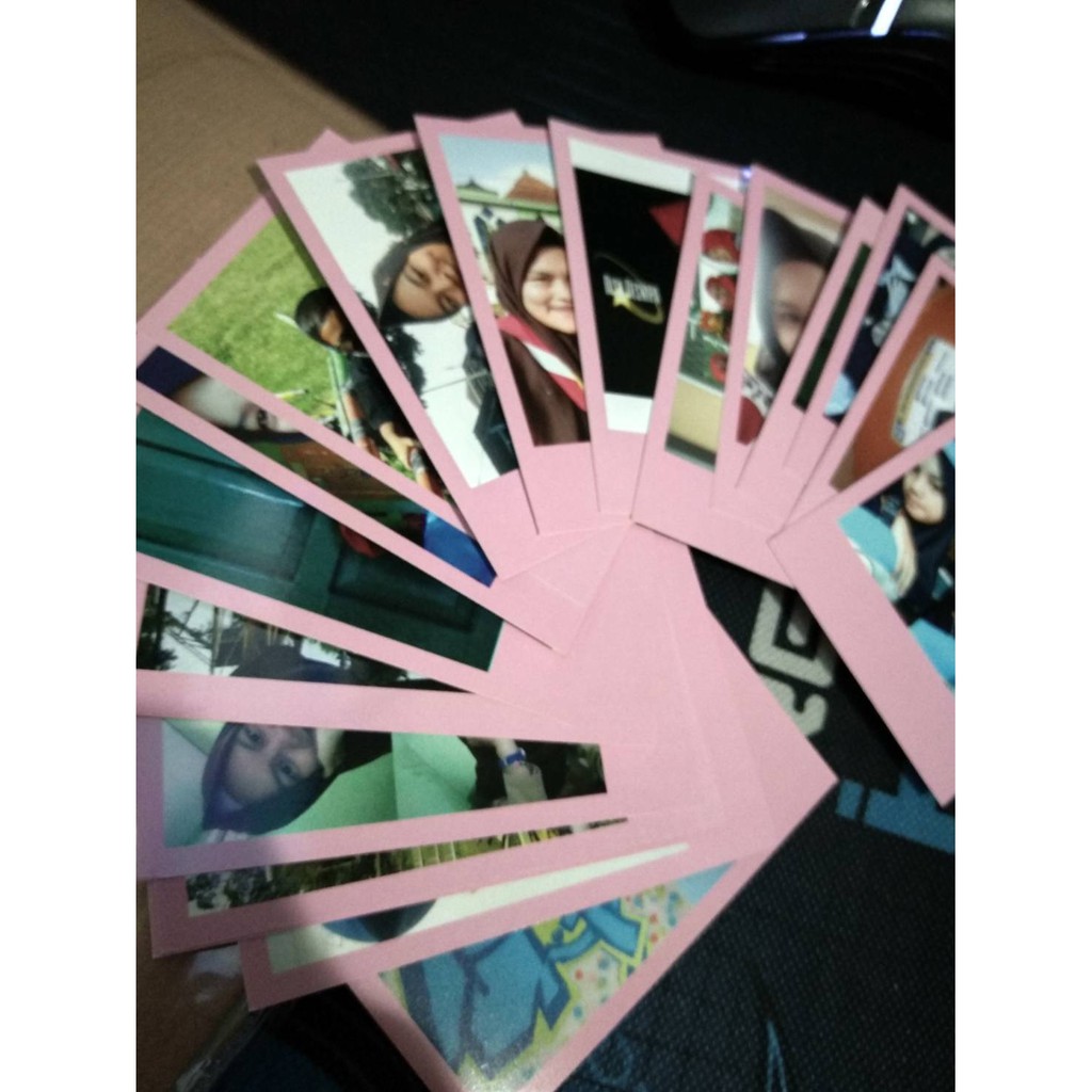 CETAK POLAROID PINK BLACK WHITE FULL2R RAINBOW + LAMINASI GLOSSY FREE