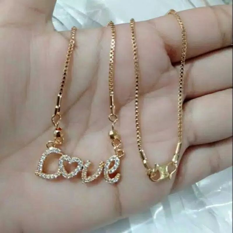 fourfashion Kalung Dewasa motif Tulisan LOVE S090