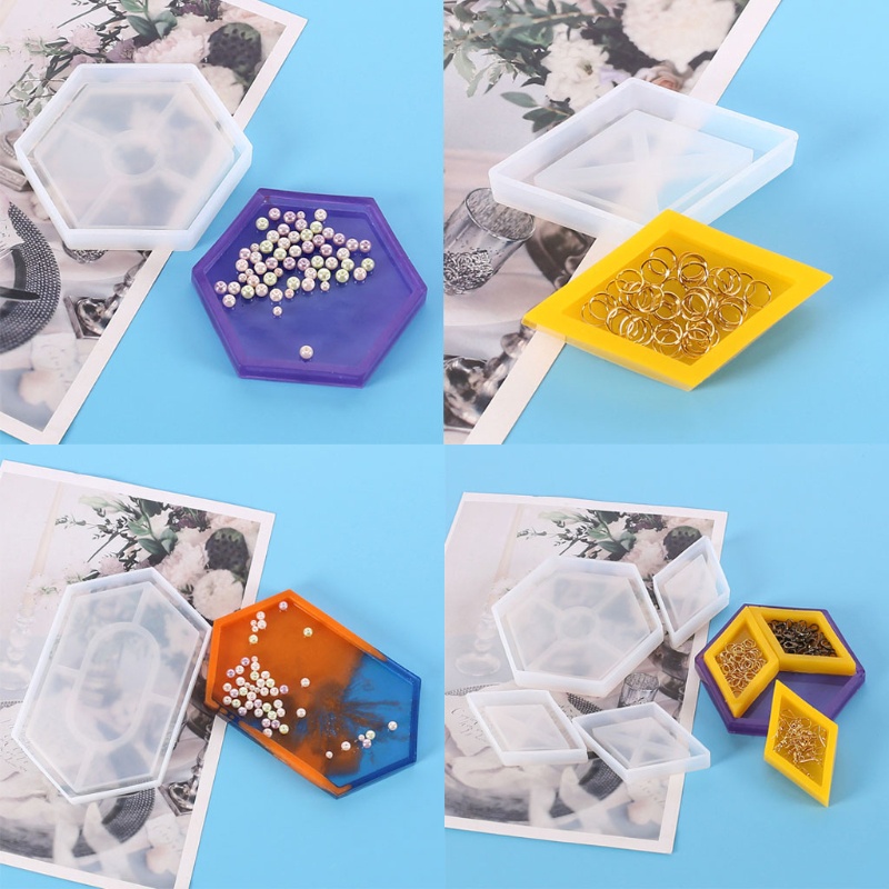 SIY  Coaster Tray Resin Mold Removable Jewelry Tray Mold Assorted Dishes Plate Molds