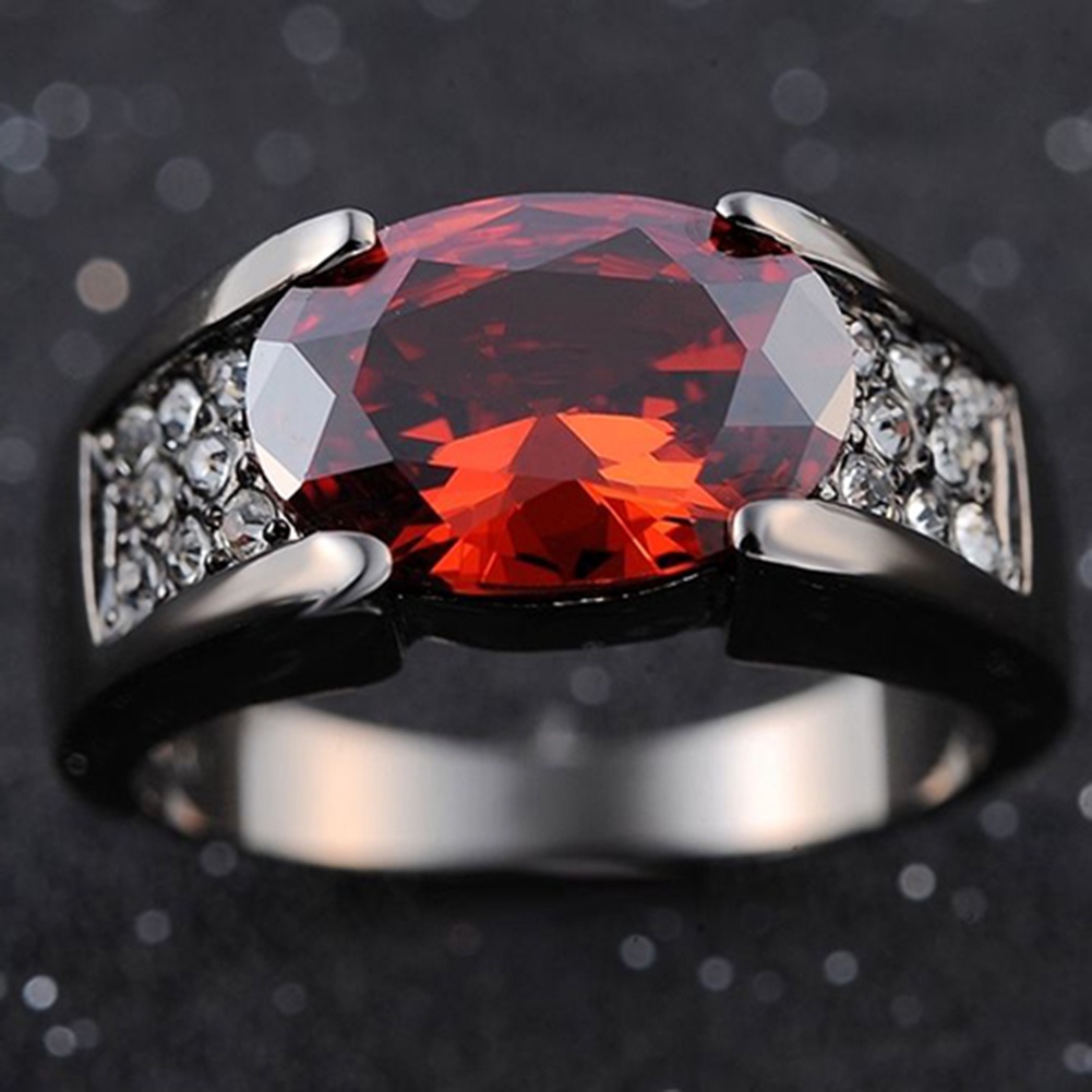 Hu Hu Hu Hu Hu Alat Bantu Pasang Kacamata♡ Cincin Berlian Imitasi Warna Merah Ukuran 8-12 Untuk Pria