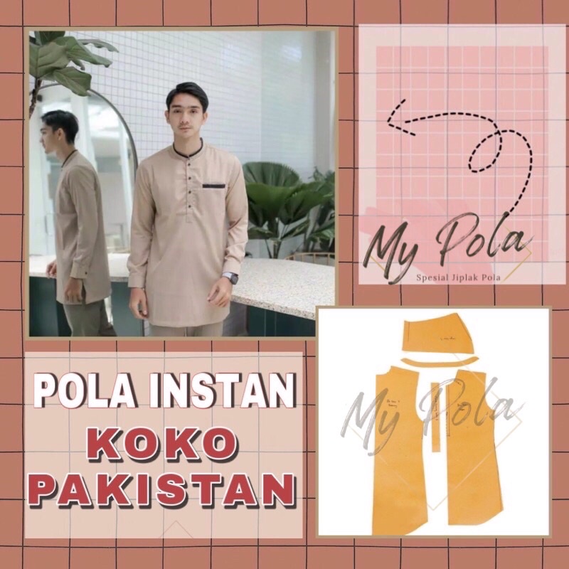 [COD] Pola instan koko pakistan - pola baju mypola - pola jiplak koko pria