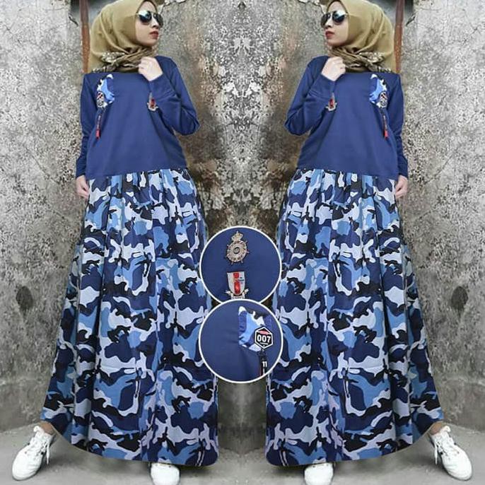 ST ROK ARMY NAVY Hijab 0146 RKZ Baju Gamis Wanita Terbaru