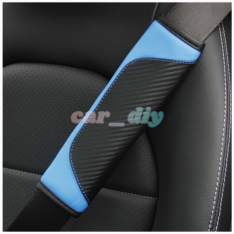 Cover Pelindung Bahu Bahan Kulit Carbon Fiber Untuk Sabuk Pengaman Mobil Universal