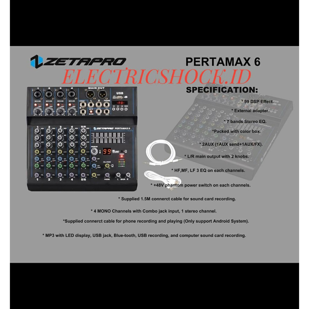 MIXER AUDIO ZETAPRO PERTAMAX 6 / PERTAMAX6 ORIGINAL 6 CHANNEL
