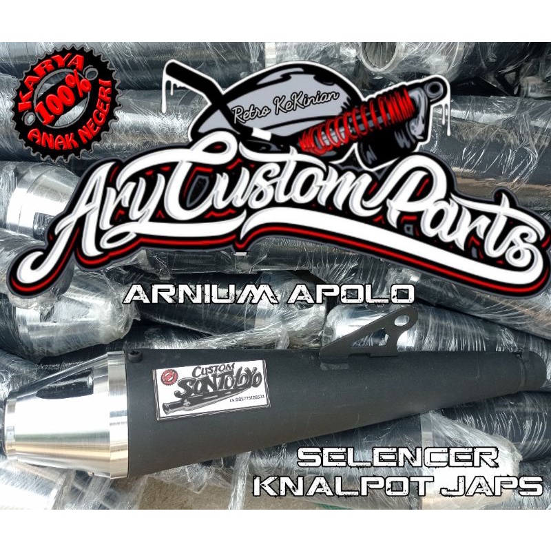 Knalpot custom Stainles w175 japstyle bobber caferacer bratstyle tiger gl pro cb 100 megapro scorpio dll besi arnium-Custom apolo besi