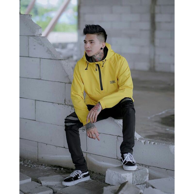 Jaket Cougle Dream Big Jaket Parasut Jaket Outdoor Jaket Pria Jaket Salviohexia Kuning