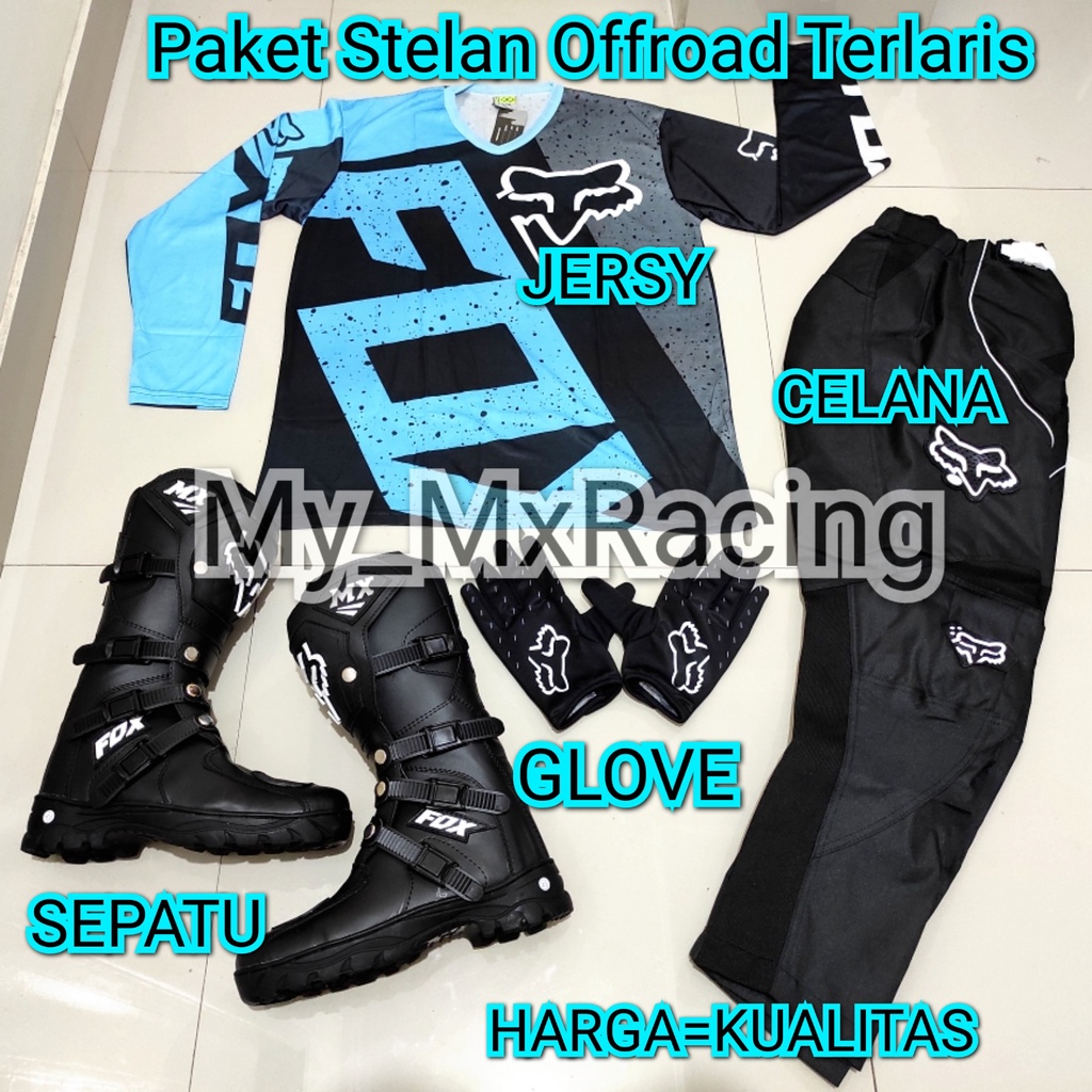 promo stelan offroad FX 23 trail cross sepatu cross jerset trail celana cross tral bonus sarung tangan