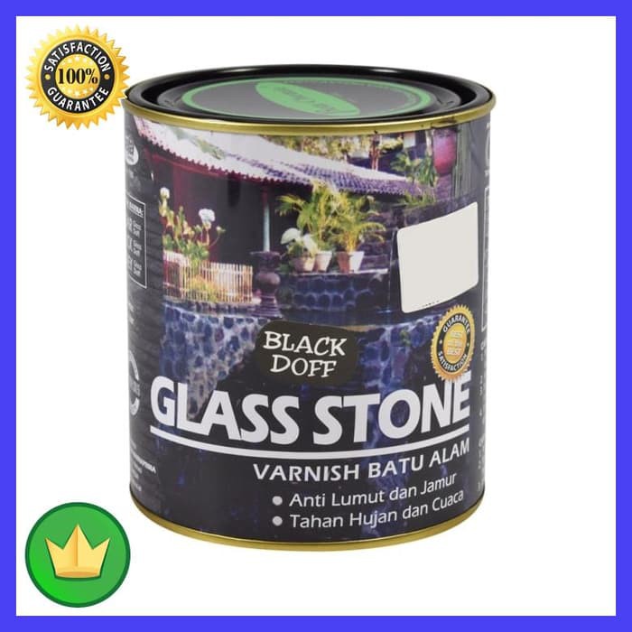 Glass Stone Cat Pernis Batu Alam 1 Ltr - Hitam Doff