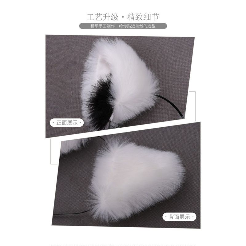 BANDO KUPING TELINGA KUCING BULU TEBAL FUR EAR NEKOMIMI CAT KAWAII LOLITA ANIME HEAD BAND