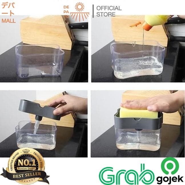 BAROKAH GAMIS GARANSI 1 BULAN Soap pump 2 in 1 Holder Spons Dispenser Sabun 2 in 1