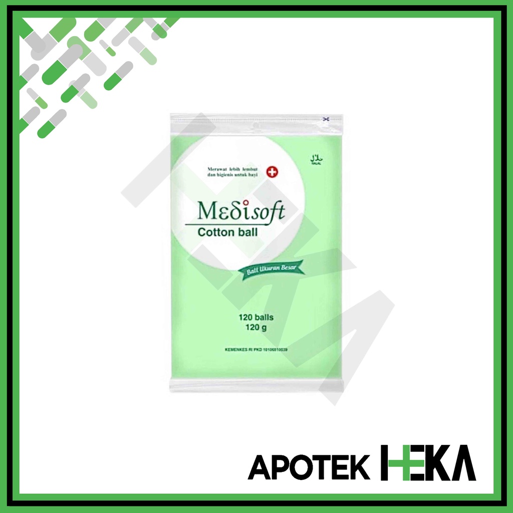 Medisoft Cotton Balls 120 balls 75 g Biru / 120 g Hijau - Kapas Bola (SEMARANG)