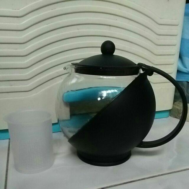 Teko Saring Teh / Teapot / Tea Coffee Pot 1250 Ml Tempat Minum Kaca Portable Set Alat Rumah Tangga