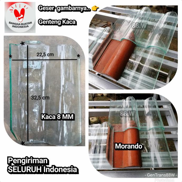 Genteng Kaca Transparan 88.W Untuk Morando 8Mm