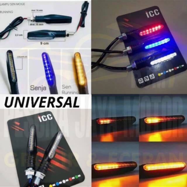 LAMPU SEN MINI LIDI LED RUNING 2 WARNA  2 in 1 SENJA BIRU SEN KUNING VARIASI R15 CBR NINJA DLL UNIVERSAL