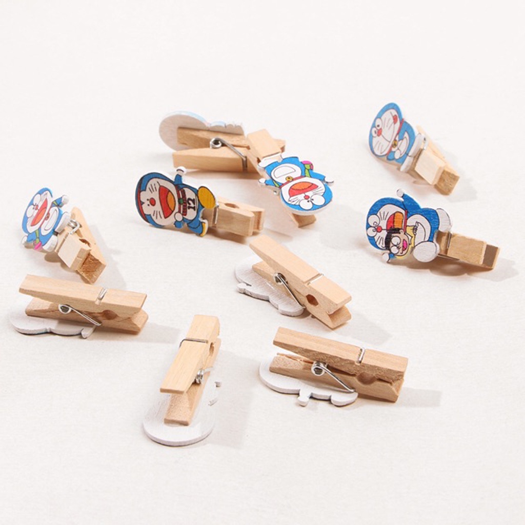 BRGUNIK 10pcs Wooden Clip/Jepit Kayu Karakter /Jepitan Foto Karakter Free TALI rami 1.5m R070