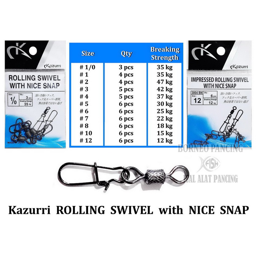 Kazurri Rolling Swivel + Nice Snap All Size