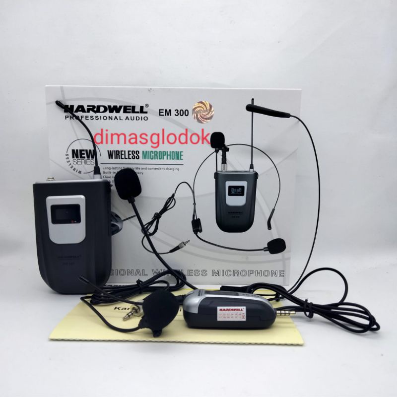 Mic Wireless Hardwell Em300 Mikropon Em 300 Mikrofon Em-300