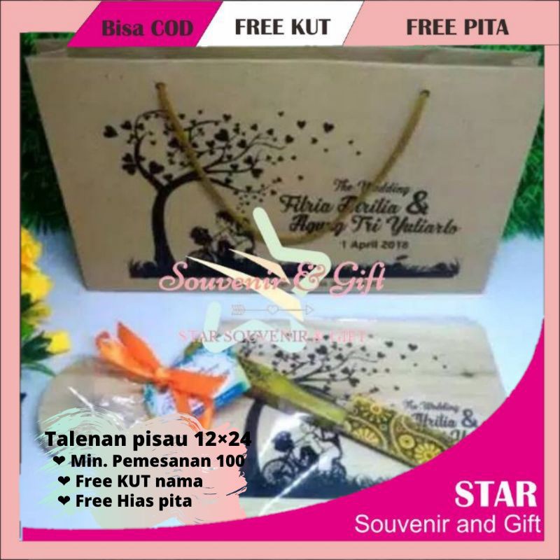 SOUVENIR PERNIKAHAN TALENAN DAN PISAU KEMAS PAPER BAG | SOUVENIR CANTIK | SOUVENIR MURAH