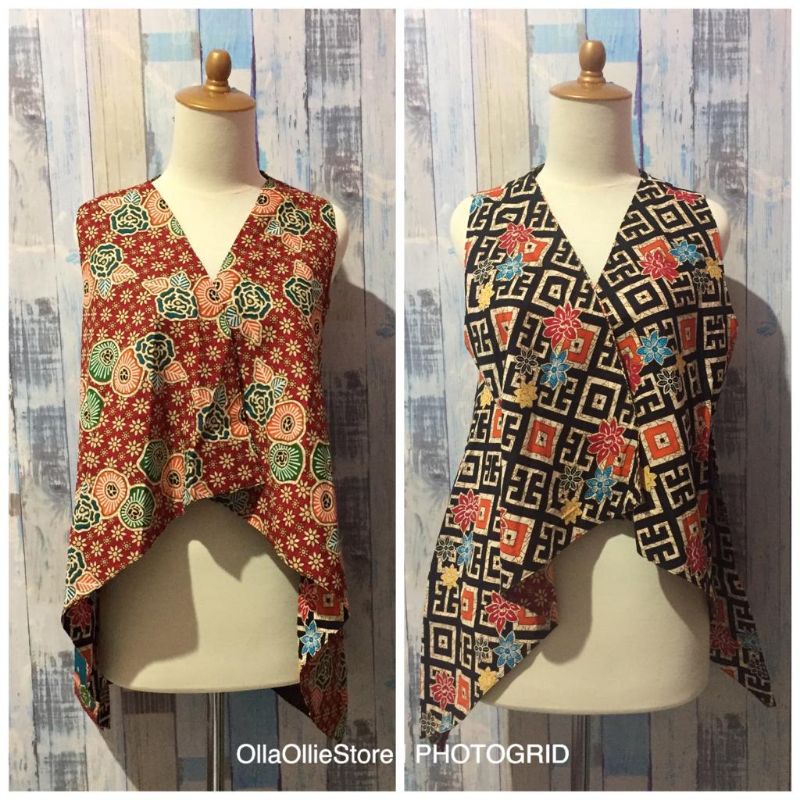 Rompi/Vest Bolak Balik Batik Modern