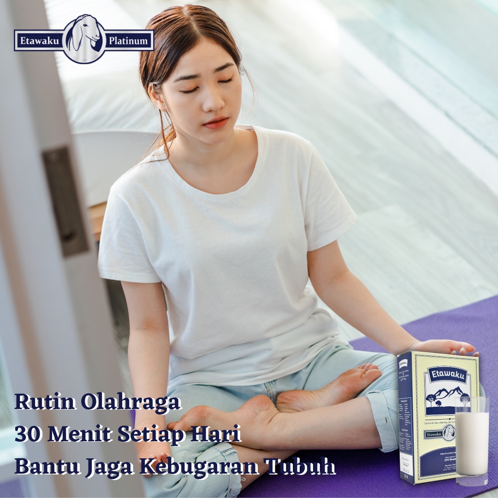 Etawaku Platinum Paket 3 Box Susu Kambing Etawa Bubuk Murni Rendah Gula Tinggi Kalsium Menjaga Kesehatan Kepadatan Tulang Cegah Gangguan Pernafasan Asma Batuk Osteoporosis