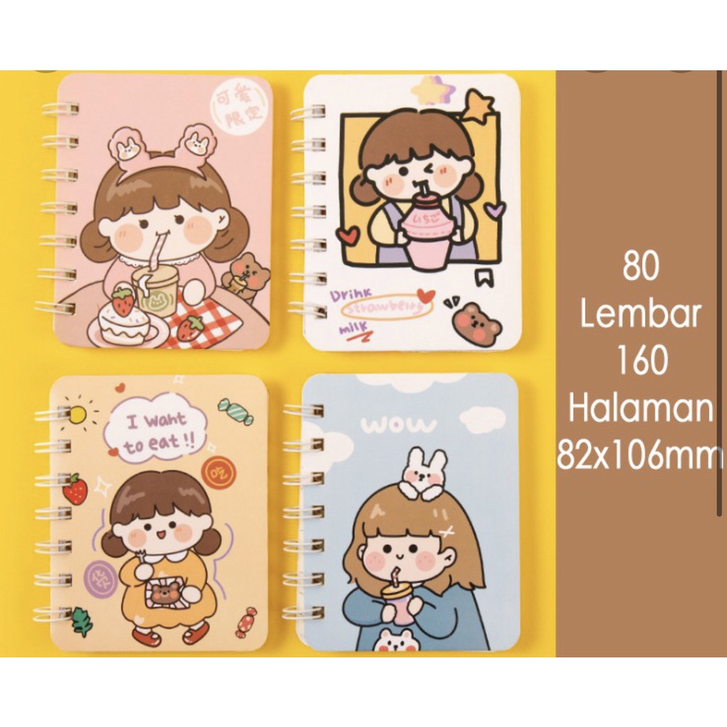 

Notebook Ring Motif Buku Catatan Mini Ring / Memo Tulis / Diary
