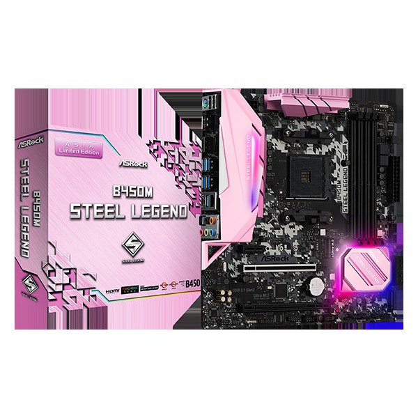 ASRock B450M Steel Legend - PINK Limited Edition