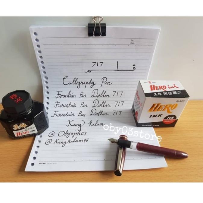 

Paket Klik.Fountain Pen Dollar 717 Dan Tinta Hero.Pena Khot Kaligrafi