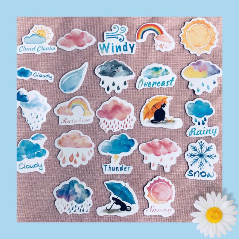 

Cloudy Aesthetic Sticker 15pcs Stiker Lucu Gemes