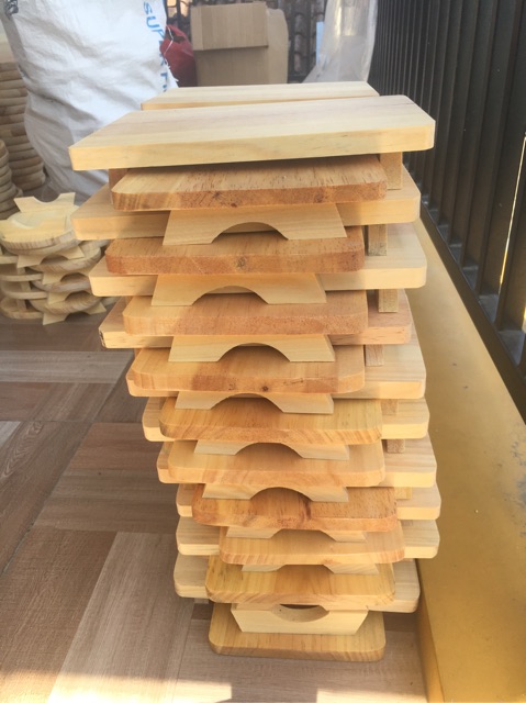 Talenan Kayu 27X18cm Kotak Kaki Kayu Pinus Halus