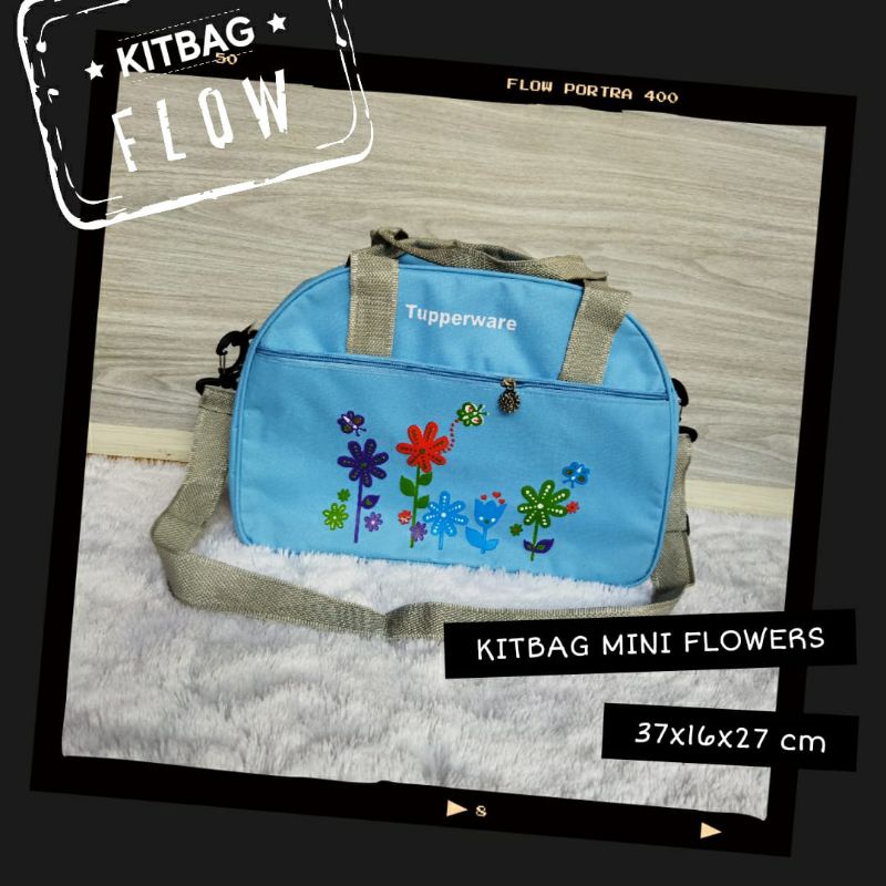 Kitbag Tas Piknik mini flowers ( Zipper Bunga Es ) / tas bekal tupperware