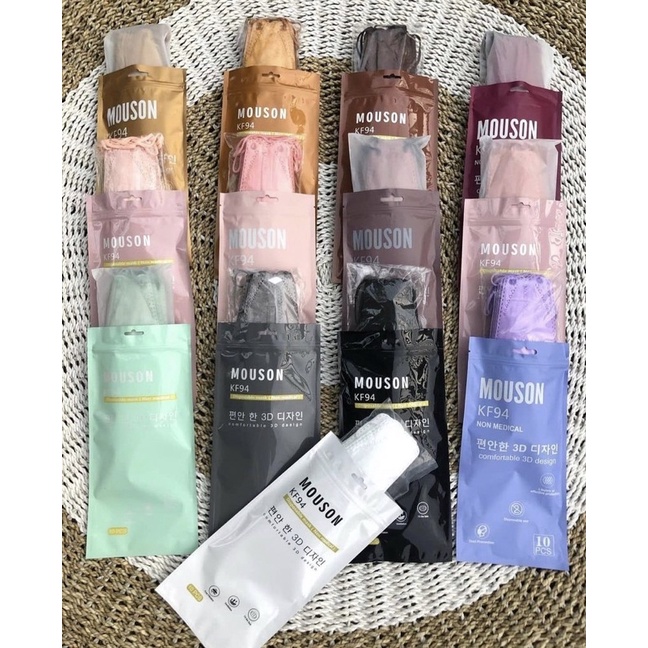 MASKER KF 94 MOUSON / MOUSON KF94 PROTECTIVE MASK DAILY PROTECTIVE FACE MASK KEMASAN PACK ISI 10 PCS