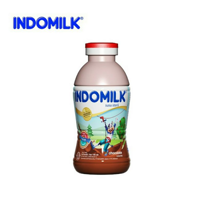 

Indomilk Cokelat Botol 190ml / Susu Botol / Susu Anak / Minuman Anak/ UHT / Susu Coklat