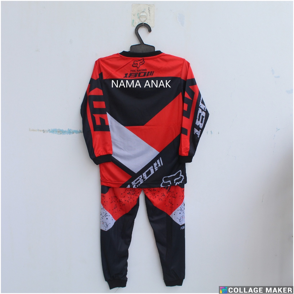 Jersey setelan baju balap baju motocross/setelan baju balap anak laki laki size 2-9 thn