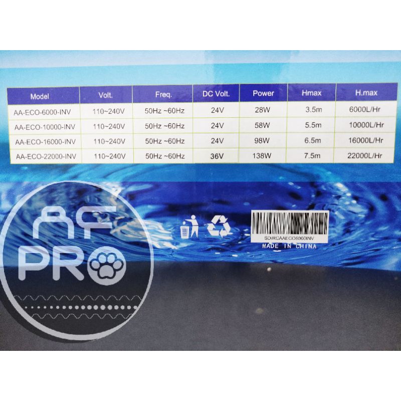 Pompa aquarium kolam DC INVERTER RECENT AA ECO 6000